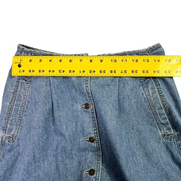 Liz Wear Skirt Women's Size 10 Denim Jean Button Down ALine Flare Hem Vintage - Picture 6 of 6